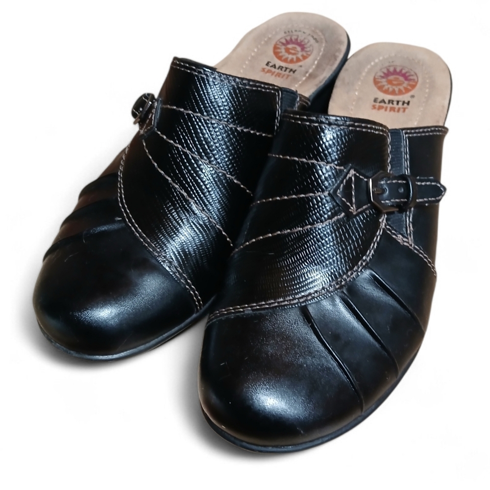 Earth Spirit Women's Size 8 Black Textured Mules